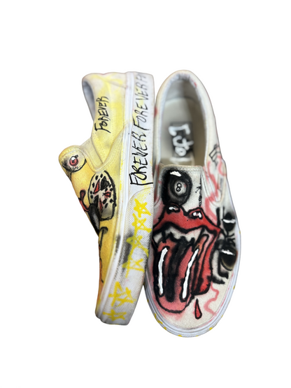 1of1 Airbrush Smiley Van Slip ons