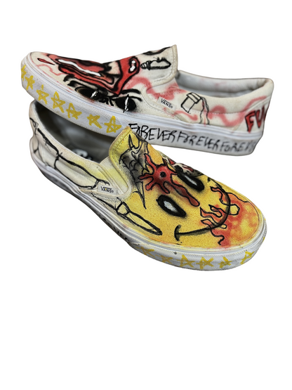 1of1 Airbrush Smiley Van Slip ons